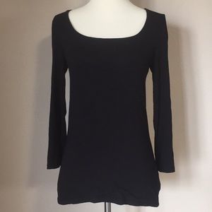 INC International Concepts black long sleeve top M